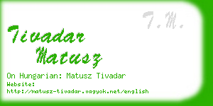 tivadar matusz business card